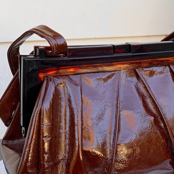 Vintage Ruth Saltz Leather Satchel Purse - Picture 10 of 12